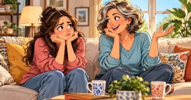 Filha jovem preocupada conversa com a mãe no sofá sobre sua vida amorosa